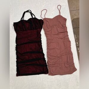 SHEIN Black and Pink Mini Dress Set